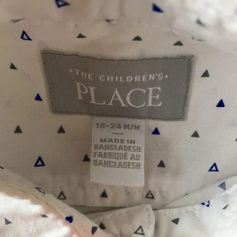 NEW The Children’s Place toddler boy white button down shirt Size 18-24m